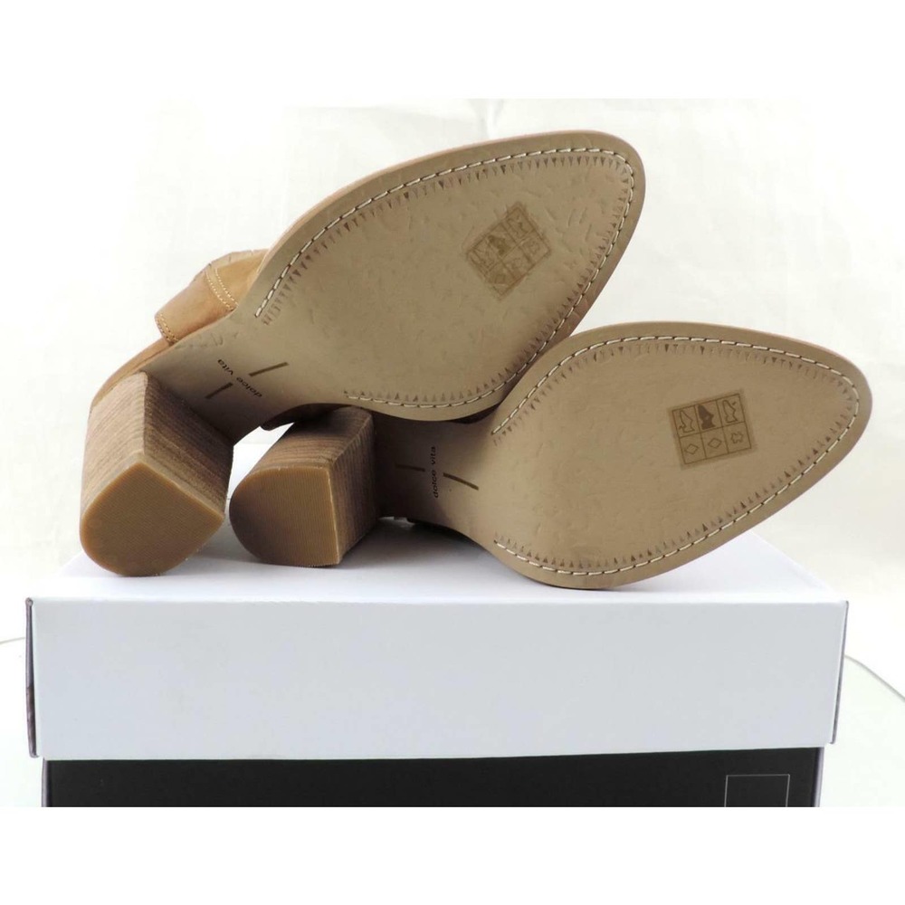 Dolce Vita Jasper Cutout Open Heel Booties Saddle Nubuck Size 10 - Picture 8 of 8